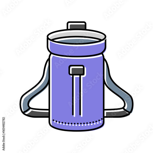 chalk bag rock climbing color icon vector illustration