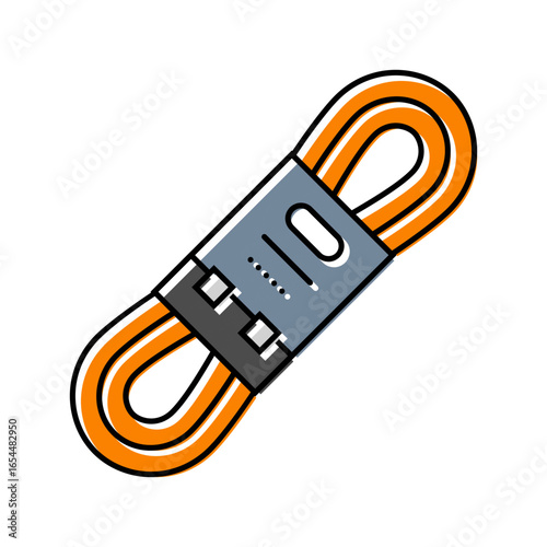 rope rock climbing color icon vector illustration