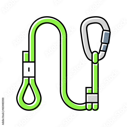 anchor system gear rock climbing color icon vector illustration