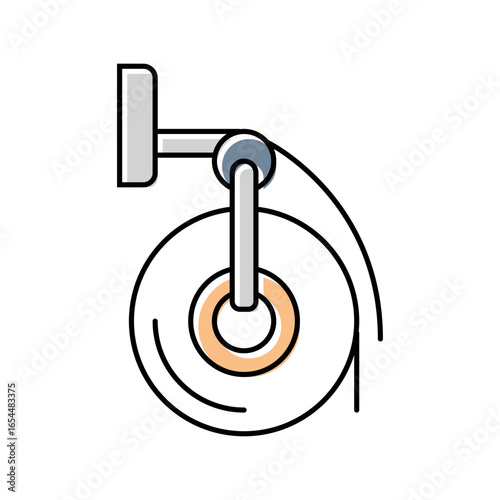 holder toilet paper color icon vector illustration