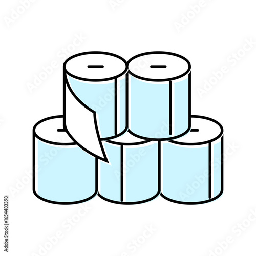 stack toilet paper color icon vector illustration