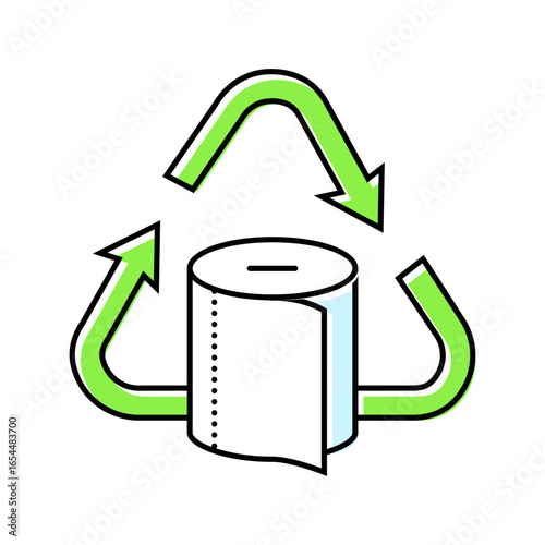 recycled toilet paper color icon vector illustration