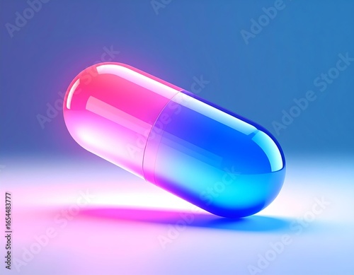 Colorful capsule on a vibrant background.