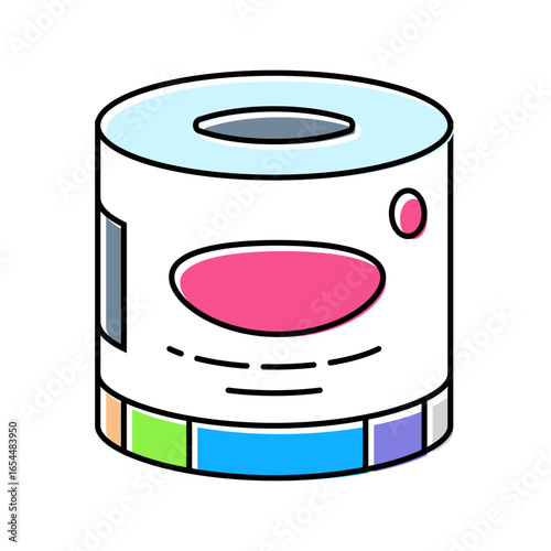 single wrapped toilet paper roll color icon vector illustration