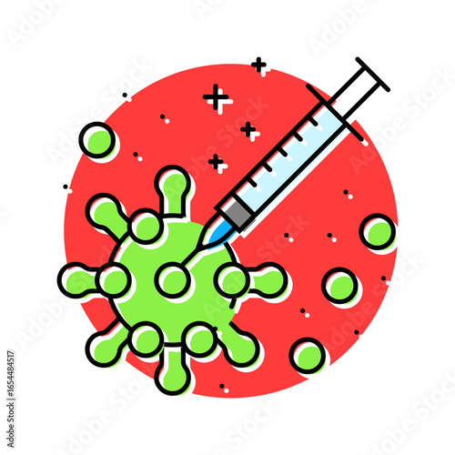 flu shot vaccine color icon vector illustration
