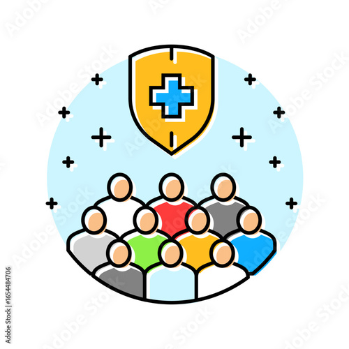 herd immunity immunization color icon vector illustration