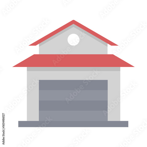 Garage Icon Vector Illustration Flat Version