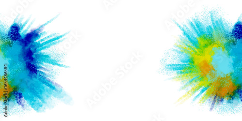 abstract art , holi Rainbow Powder Explosion on White Background