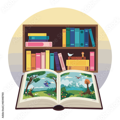 library comfortable reading room people relaxing bookshelves modern interior