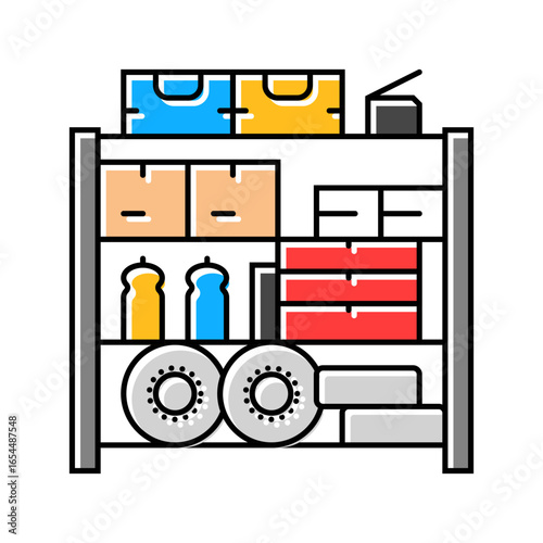 garage storage shelves color icon vector illustration