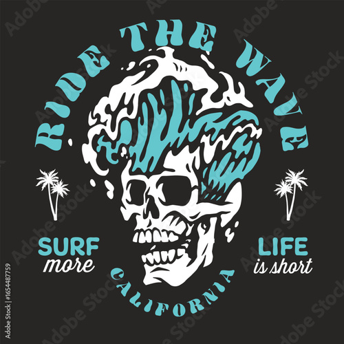 Bold California surf culture design