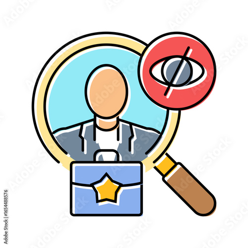 confidential executive search head hunting color icon vector illustration