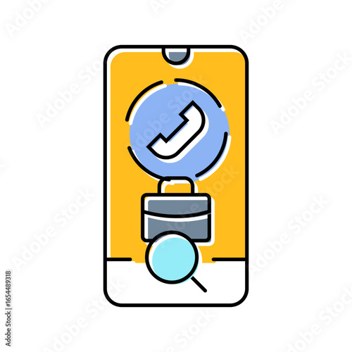 referral based headhunting head hunting color icon vector illustration
