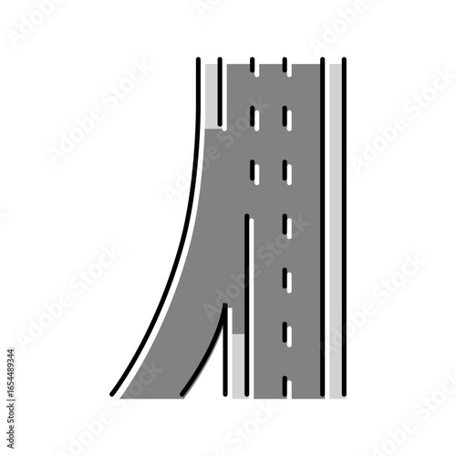 entrance highway road color icon vector illustration