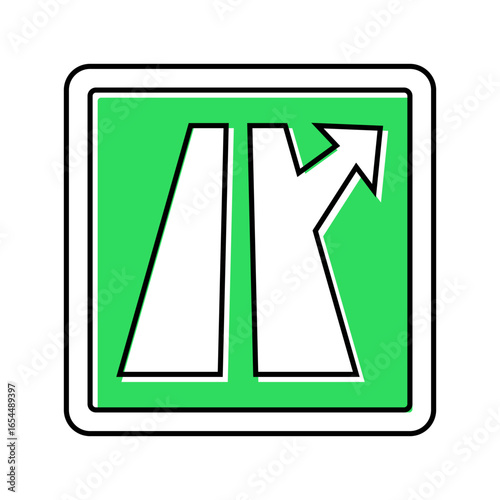 exit ramp highway road color icon vector illustration