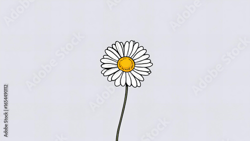 Simple hand drawn daisy flower illustration on a light background