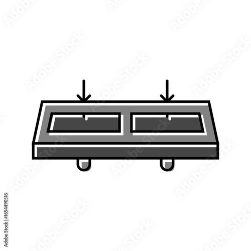double basin sink color icon vector illustration