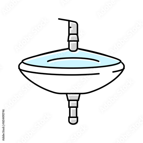 corner sink color icon vector illustration