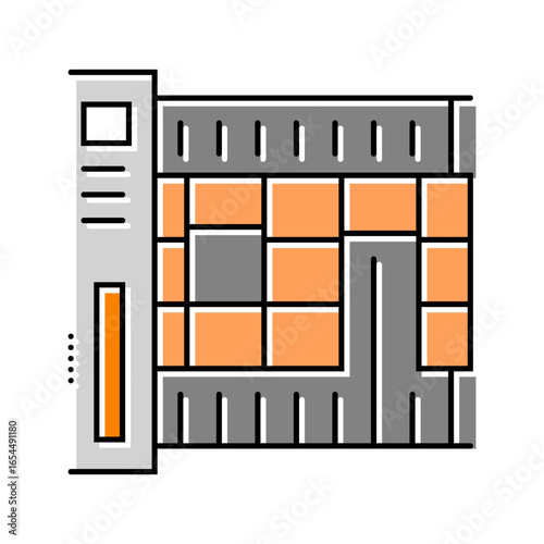 wall prefabrication color icon vector illustration