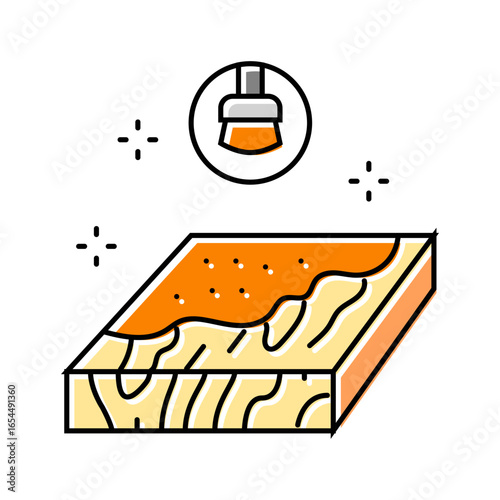 wood treatment frame houses color icon vector illustration