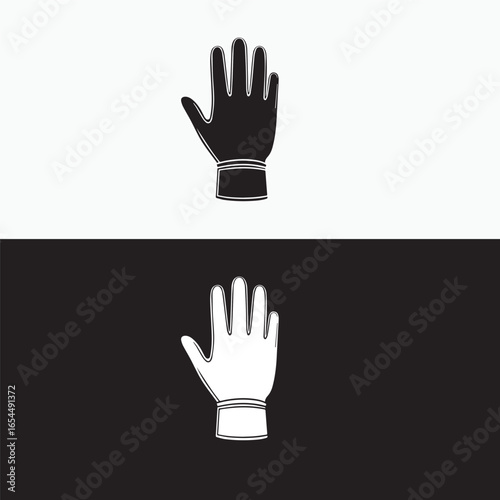 Stylized silhouette of a hand with a band around the wrist