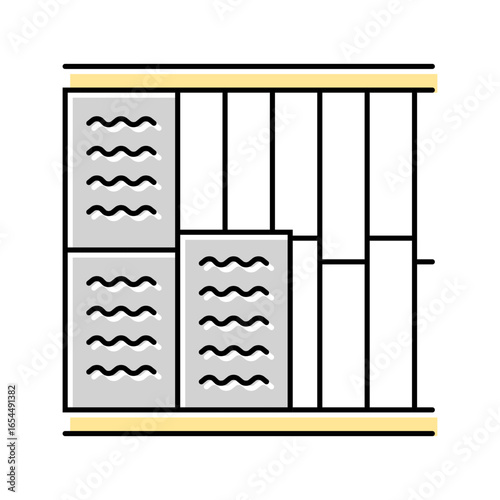 insulation installation frame house color icon vector illustration