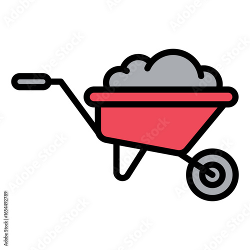Wheelbarrow Icon Vector Illustration Color Version