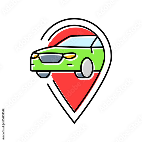 location pin car share service color icon vector illustration