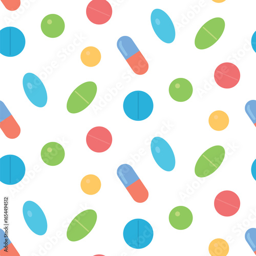 Colorful pills vector elements pattern