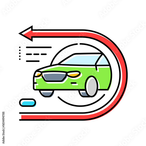 return process car share service color icon vector illustration