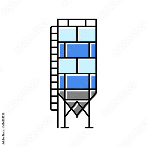 silo cement production color icon vector illustration