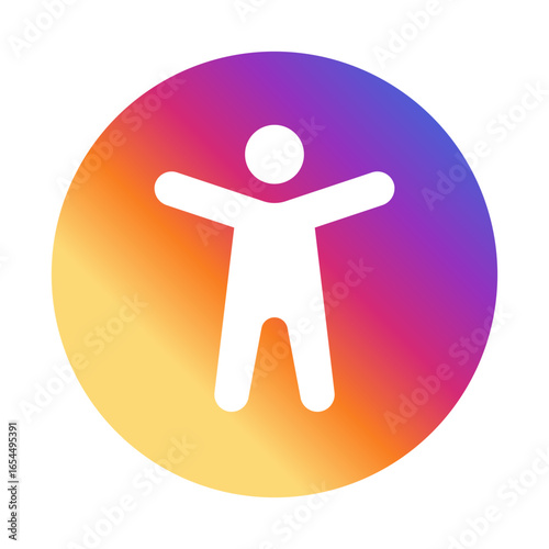 Accessibility Social Media Flat Gradient Style Vector Icon