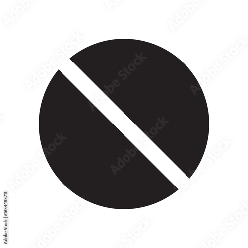 Blocked Social Media Black Solid Style Vector Icon