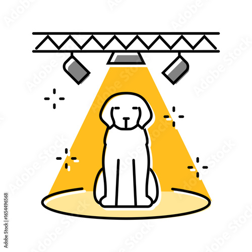 spotlight dog competition show color icon vector illustration