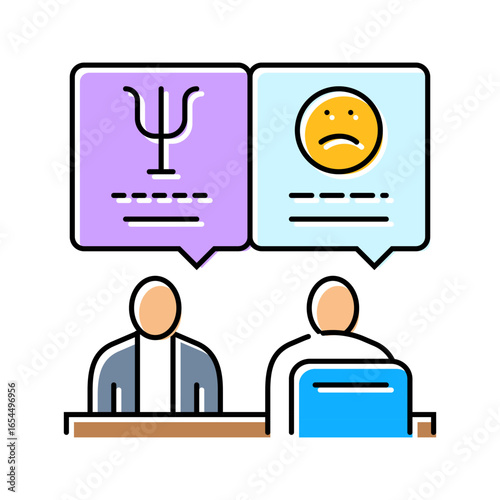 mental health support employee color icon vector illustration