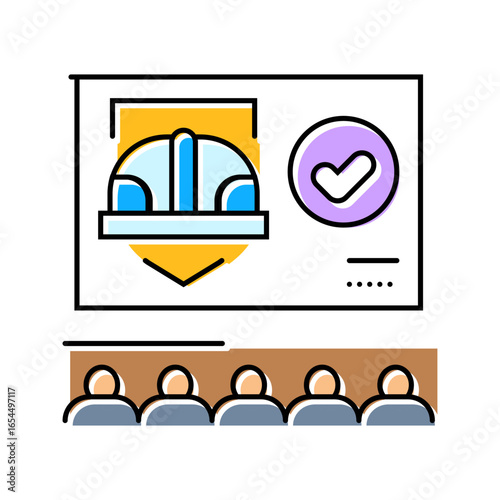 occupational safety employee health color icon vector illustration