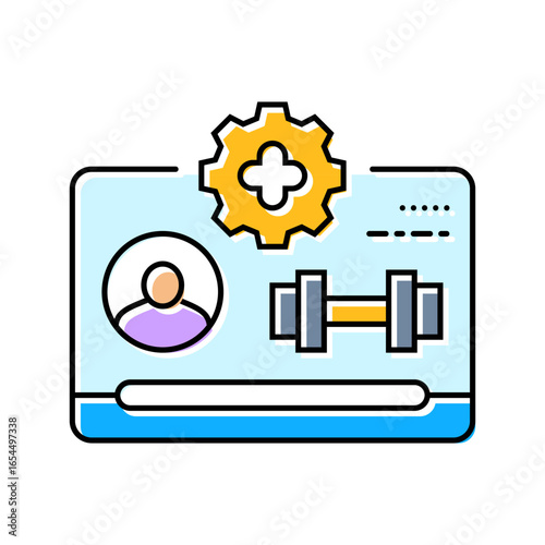 gym membership employee health color icon vector illustration