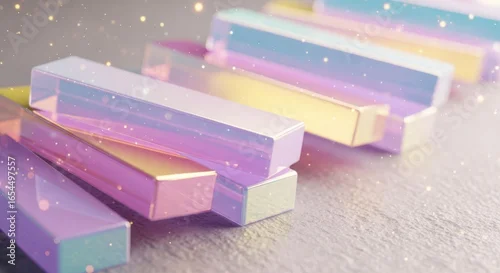 Obraz Pastel rainbow gradient boxes with subtle sparkle and soft focus