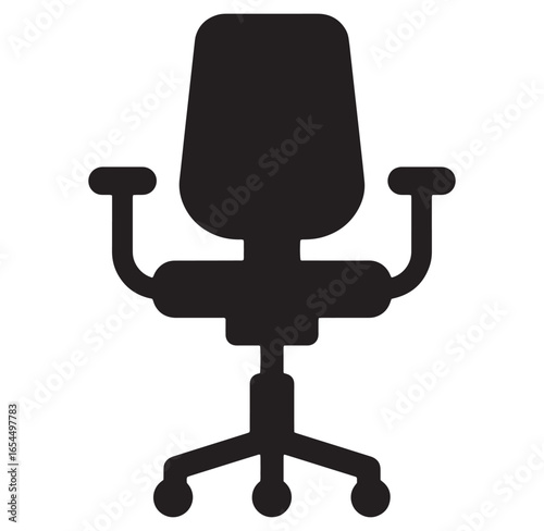 Simple black office chair silhouette symbol illustration perfect for business concepts