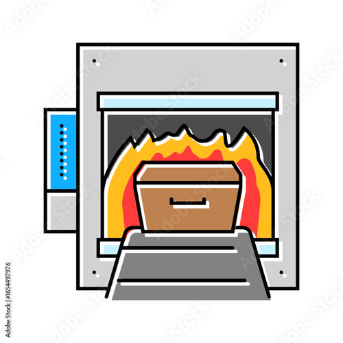 cremation mortality color icon vector illustration