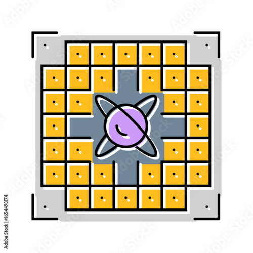 chip entangled qubits quantum computer color icon vector illustration