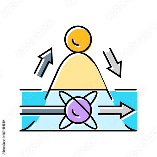 tunneling quantum computer color icon vector illustration