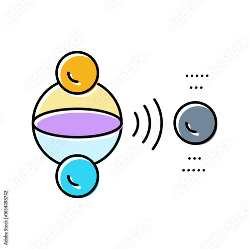 photonic qubit quantum computer color icon vector illustration