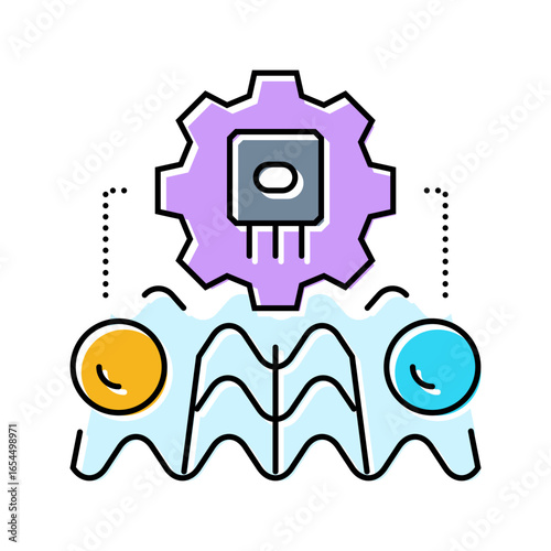 simulator quantum computer color icon vector illustration
