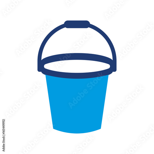 Bucket Icon Vector Illustration Blue Version