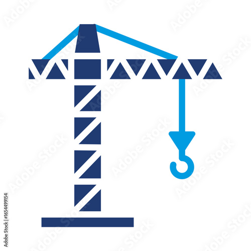 Crane Icon Vector Illustration Blue Version