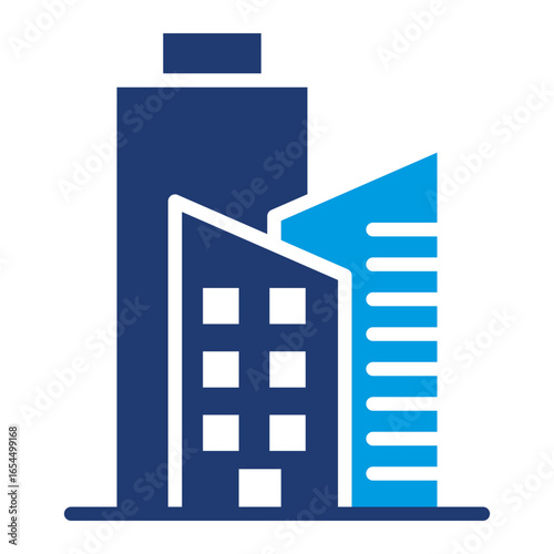 Hotel Icon Vector Illustration Blue Version