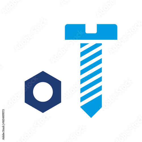 Bolt Icon Vector Illustration Blue Version