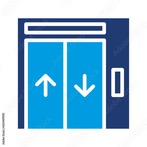 Lift Icon Vector Illustration Blue Version