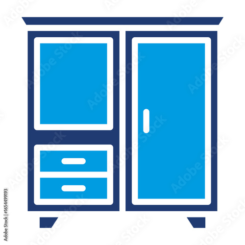 Cupboard Icon Vector Illustration Blue Version